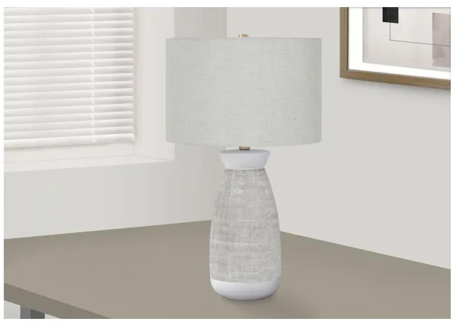 White & Grey Textured Ceramic Table Lamp