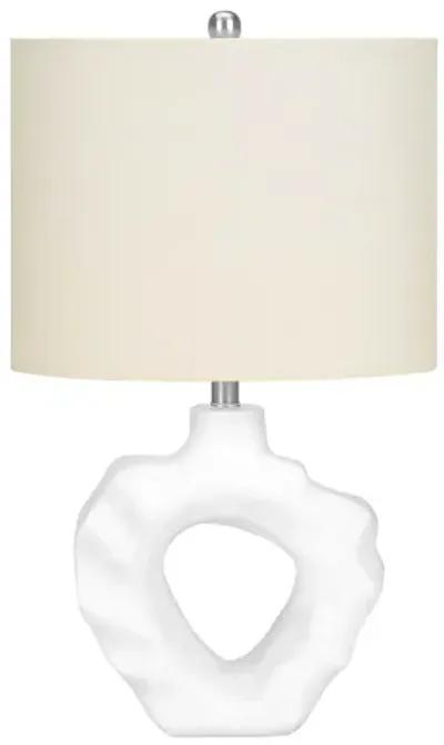 Rippled Cream Resin Table Lamp