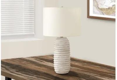 Ridged Cream Resin Table Lamp