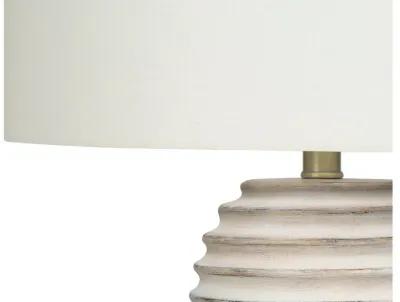 Ridged Cream Resin Table Lamp