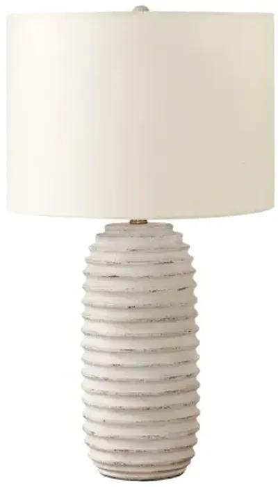 Ridged Cream Resin Table Lamp