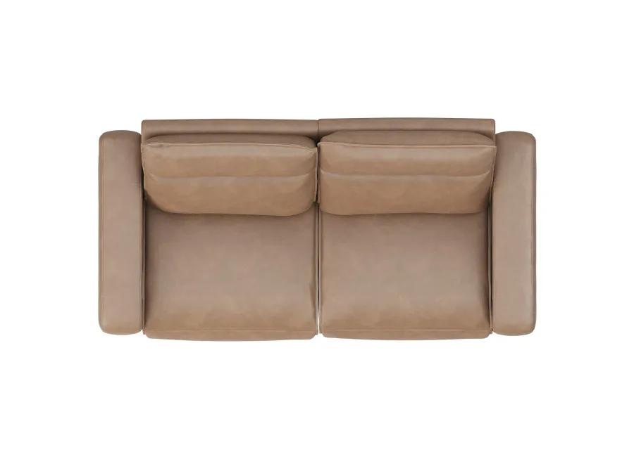 ModularTwo Brown Dual Power Reclining Loveseat