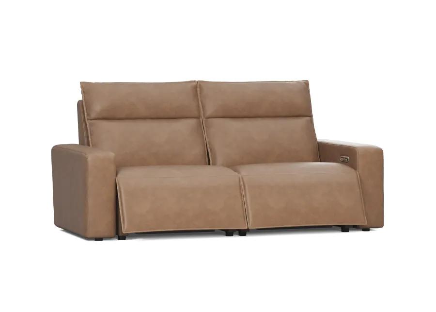 ModularTwo Brown Dual Power Reclining Loveseat