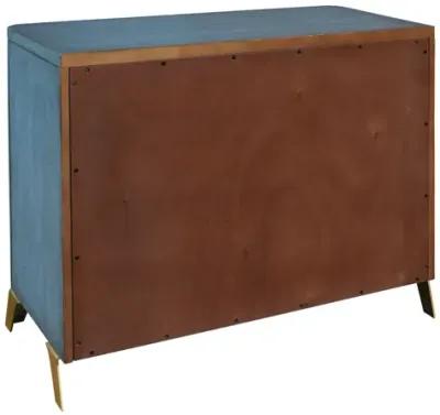 Three Drawer Turquoise Blue Accent Chest