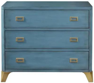 Three Drawer Turquoise Blue Accent Chest