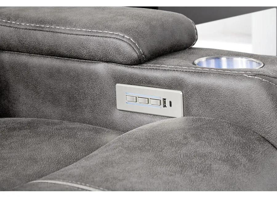 Maverick2 Grey Audio Triple Power Reclining Sofa