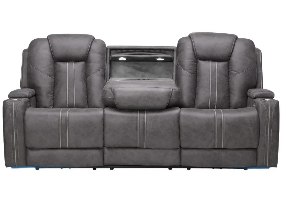 Maverick2 Grey Audio Triple Power Reclining Sofa