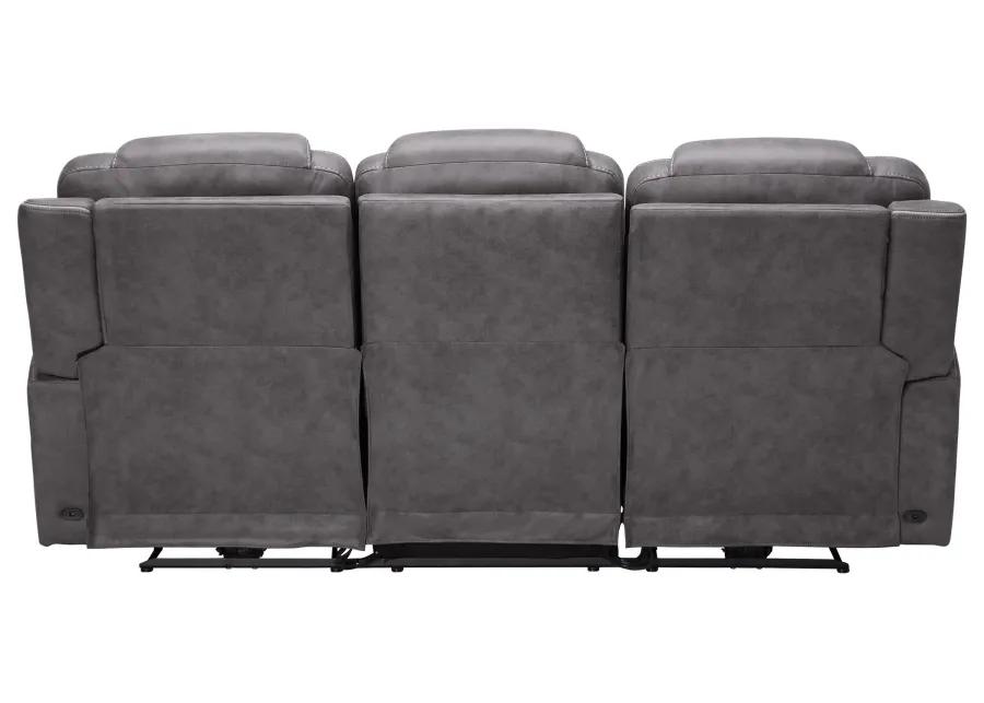 Maverick2 Grey Audio Triple Power Reclining Sofa