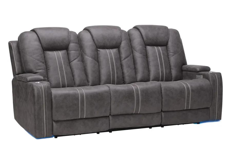 Maverick2 Grey Audio Triple Power Reclining Sofa