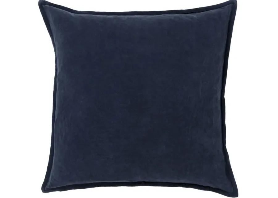 Cotton Velvet Navy 20" Accent Pillow