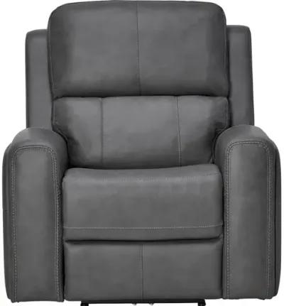 Linton Grey Leather Triple Power Recliner