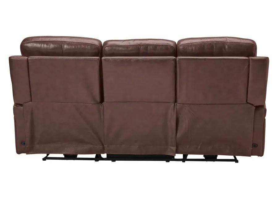 Maverick Brown Audio Triple Power Leather Reclining Sofa