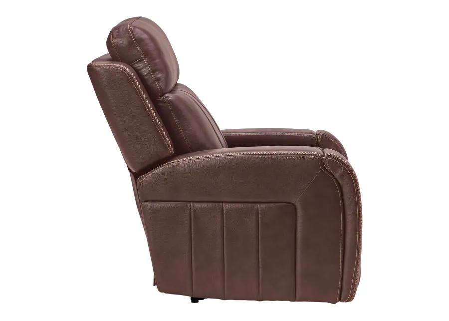 Maverick Brown Audio Triple Power Leather Recliner