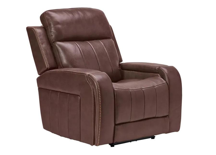 Maverick Brown Audio Triple Power Leather Recliner