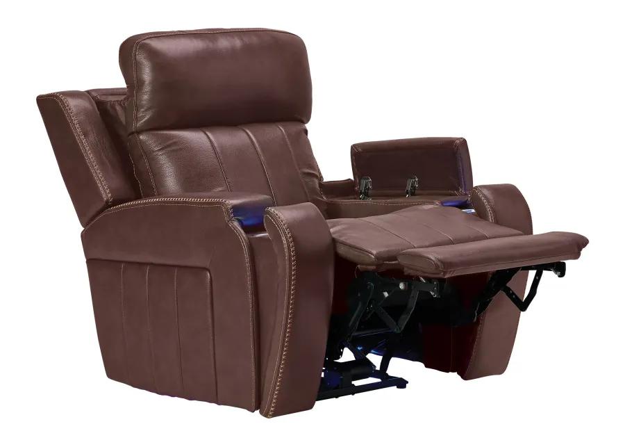 Maverick Brown Audio Triple Power Leather Recliner