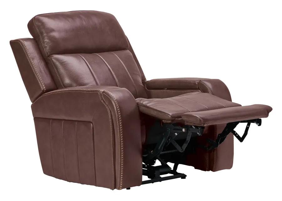 Maverick Brown Audio Triple Power Leather Recliner