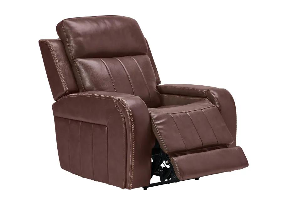 Maverick Brown Audio Triple Power Leather Recliner