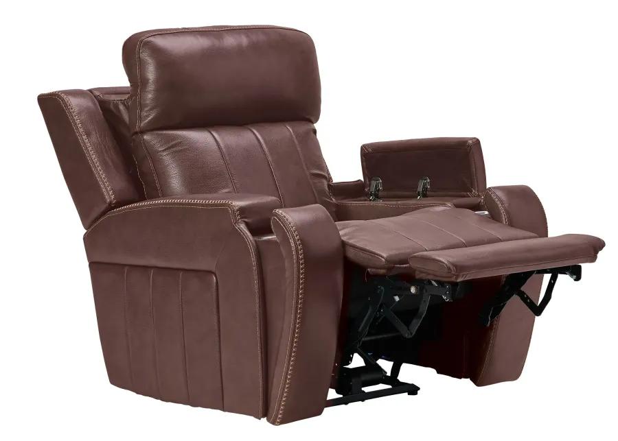 Maverick Brown Audio Triple Power Leather Recliner