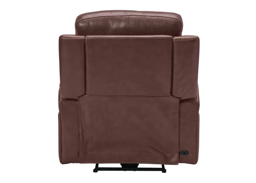 Maverick Brown Audio Triple Power Leather Recliner