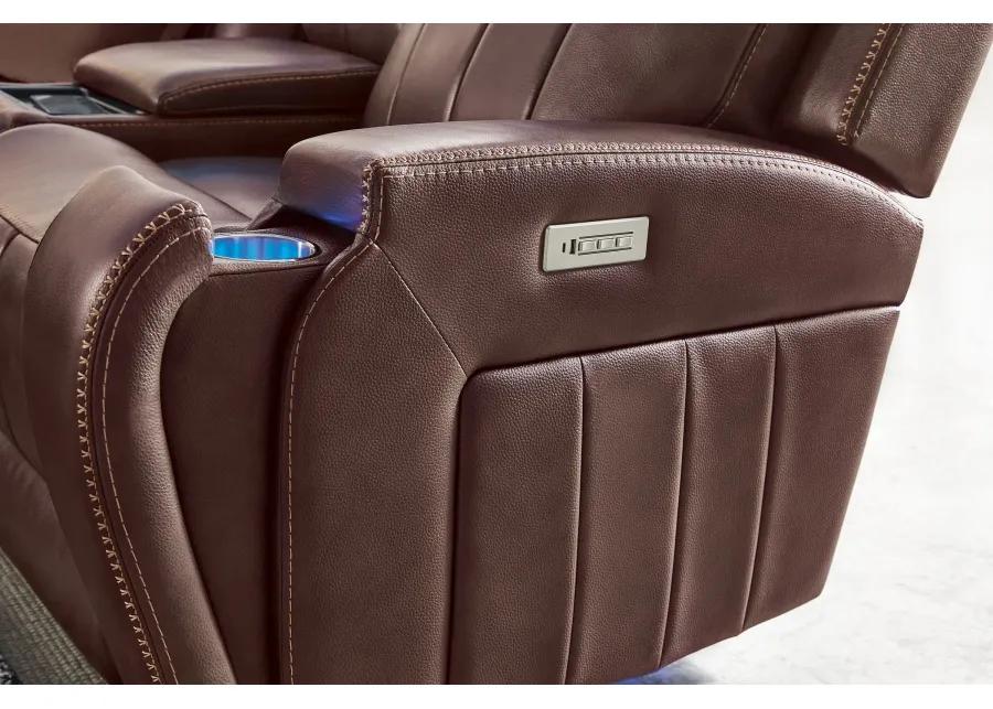 Maverick Brown Audio Triple Power Leather Recliner