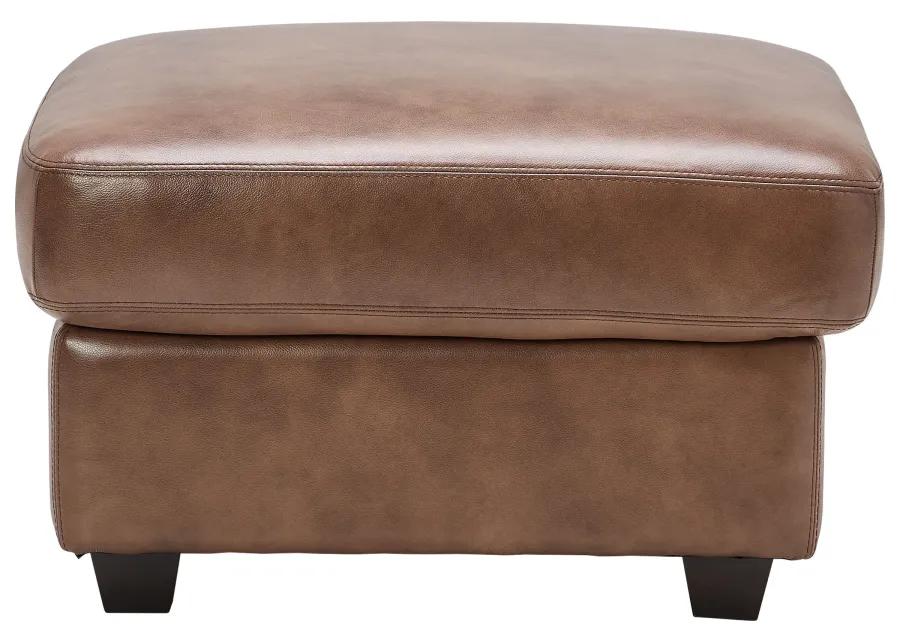 Wesley Brown Leather Ottoman