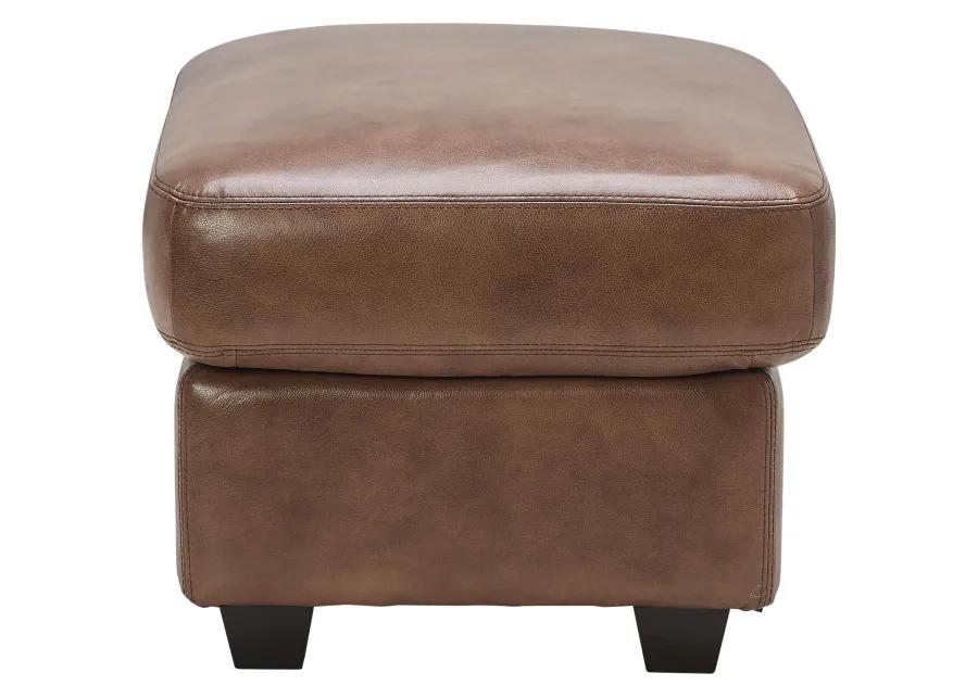 Wesley Brown Leather Ottoman