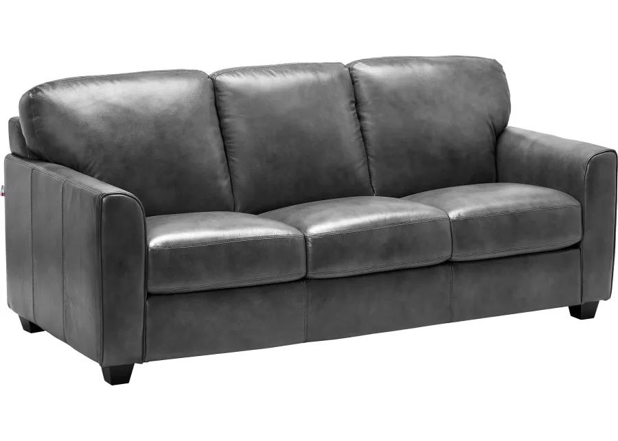 Wesley Grey Leather Queen Sleeper Sofa