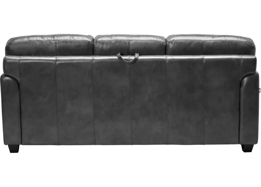 Wesley Grey Leather Queen Sleeper Sofa