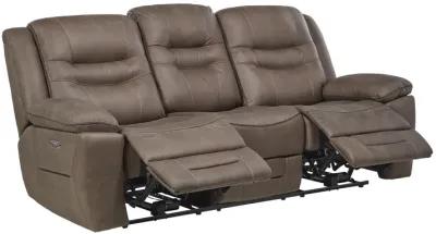 Rockford Brown Dual Power Reclining Sofa