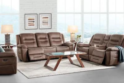 Rockford Brown Dual Power Reclining Sofa