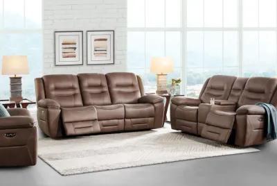 Rockford Brown Dual Power Reclining Sofa