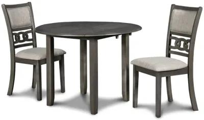 Gia Grey Drop Leaf Dining Table + 2 Chairs