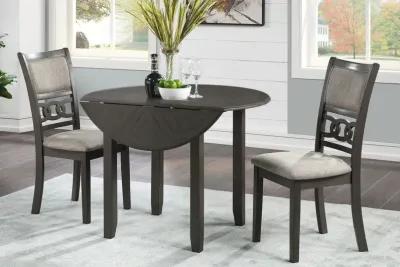 Gia Grey Drop Leaf Dining Table + 2 Chairs