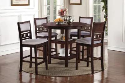 Gia Cherry Round Counter Table + 4 Stools