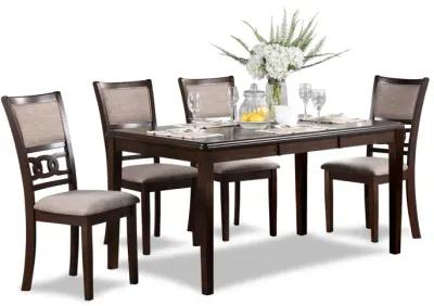 Gia Cherry Rectangular Table + 4 Chair