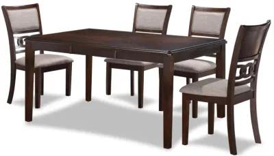 Gia Cherry Rectangular Table + 4 Chair