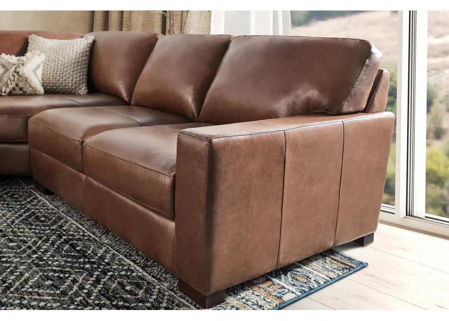 Miller Leather 4-Piece Sectional with Right Arm Facing Chaise