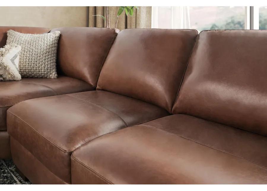 Miller Leather 4-Piece Sectional with Right Arm Facing Chaise