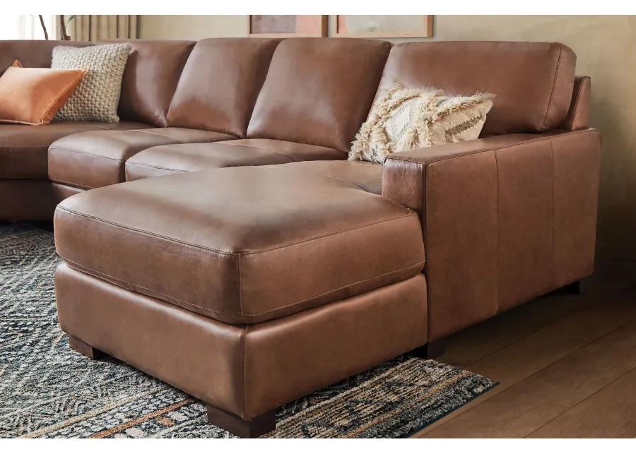 Miller Leather 4-Piece Sectional with Right Arm Facing Chaise