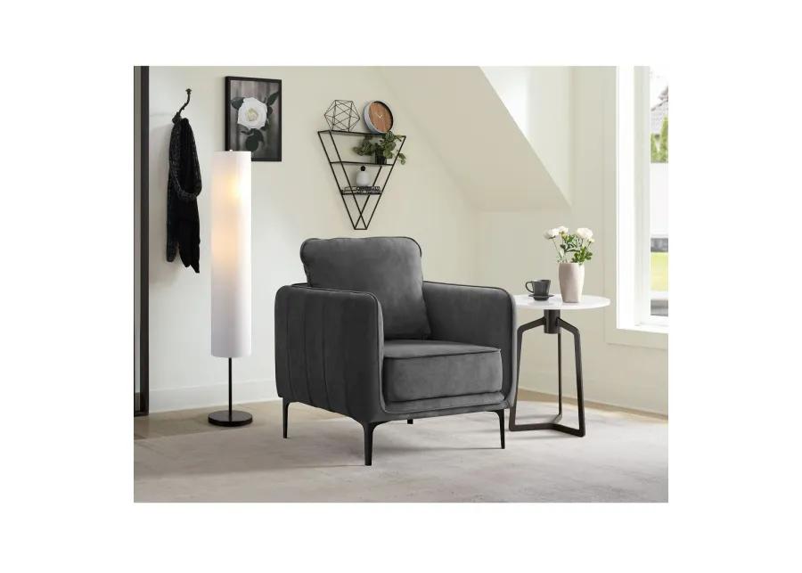 Rae Chair in Lavish Grey Velvet