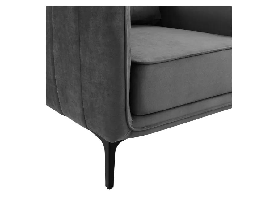 Rae Chair in Lavish Grey Velvet