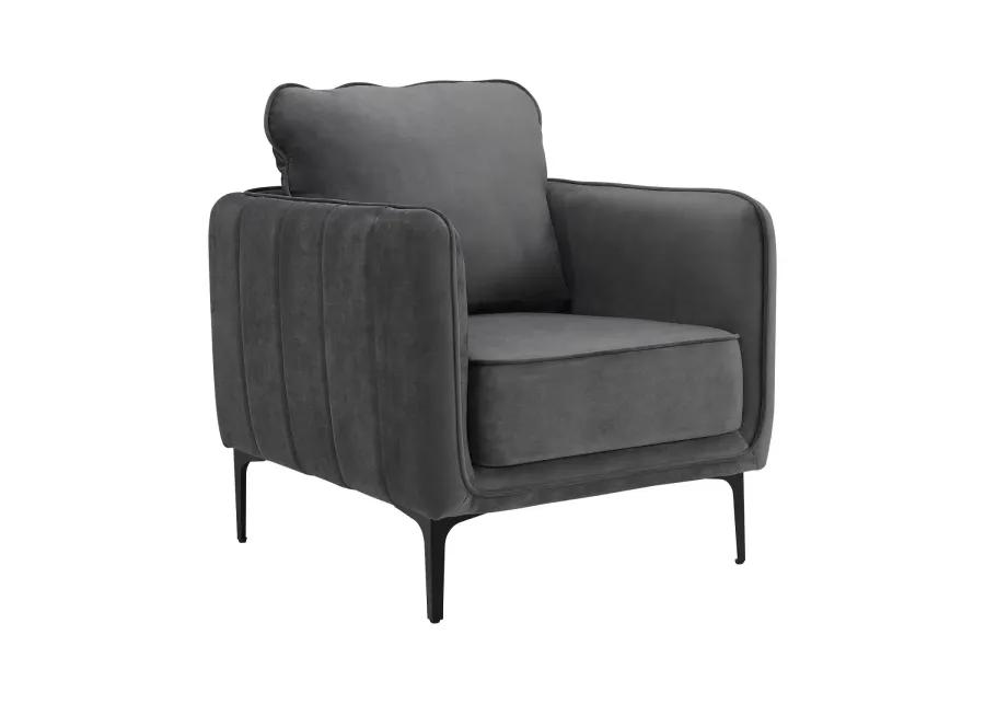 Rae Chair in Lavish Grey Velvet