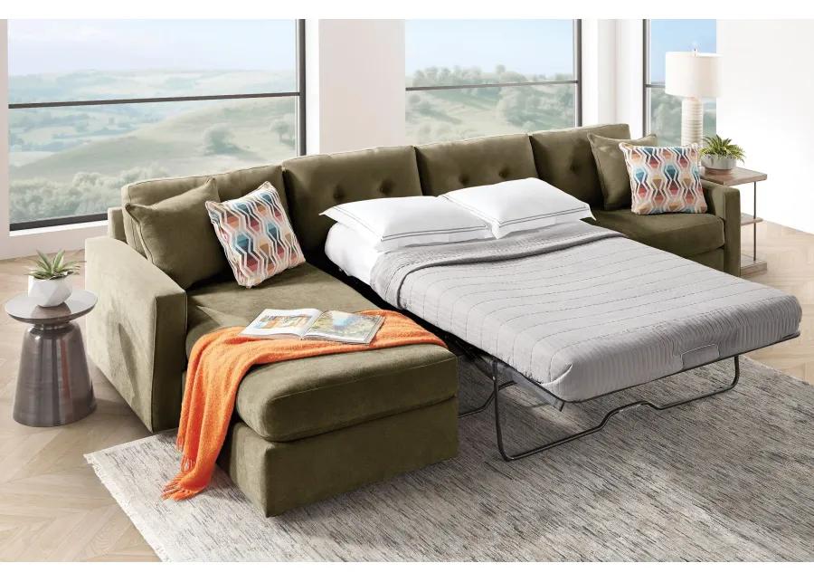 ModularOne Moss 3-Piece Sleeper Sofa with Left Arm Facing Chaise