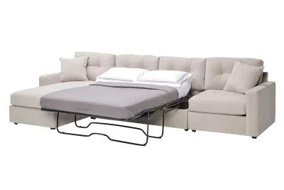 ModularOne Stone 3-Piece Sleeper Sofa with Left Arm Facing Chaise