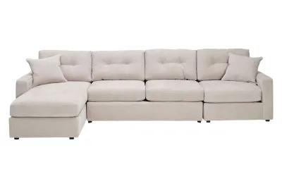 ModularOne Stone 3-Piece Sleeper Sofa with Left Arm Facing Chaise