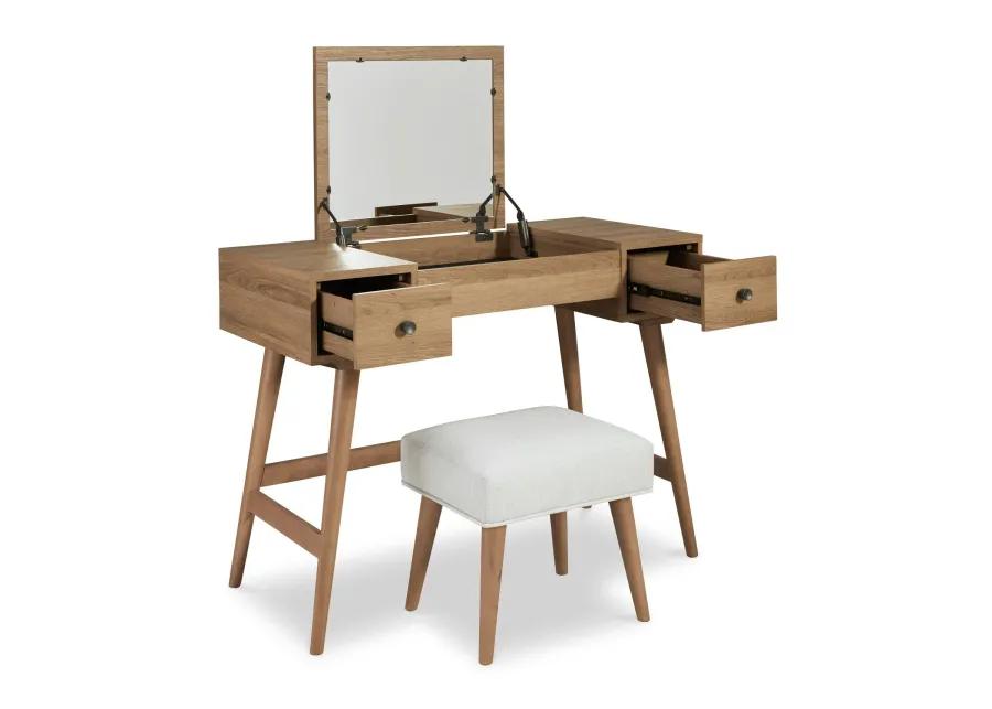 Thadamere Vanity Set with Stool