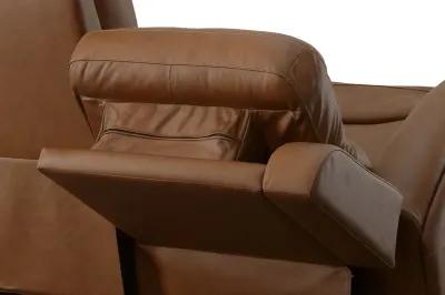 Linton Caramel Leather Triple Power Reclining Sofa