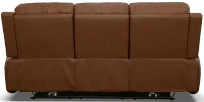 Linton Caramel Leather Triple Power Reclining Sofa