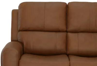 Linton Caramel Leather Triple Power Reclining Sofa