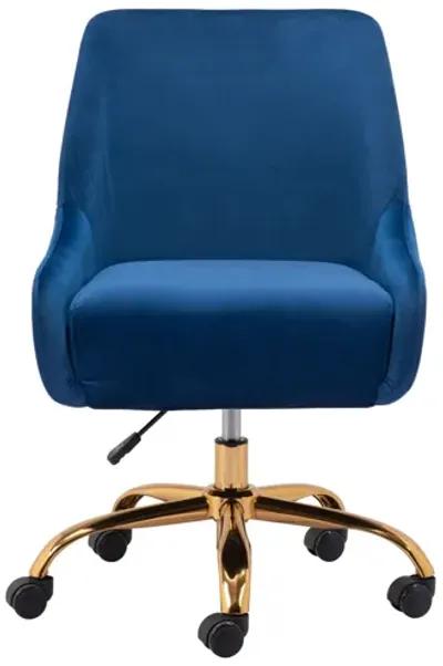 Madelaine Office Chair Navy Blue & Gold